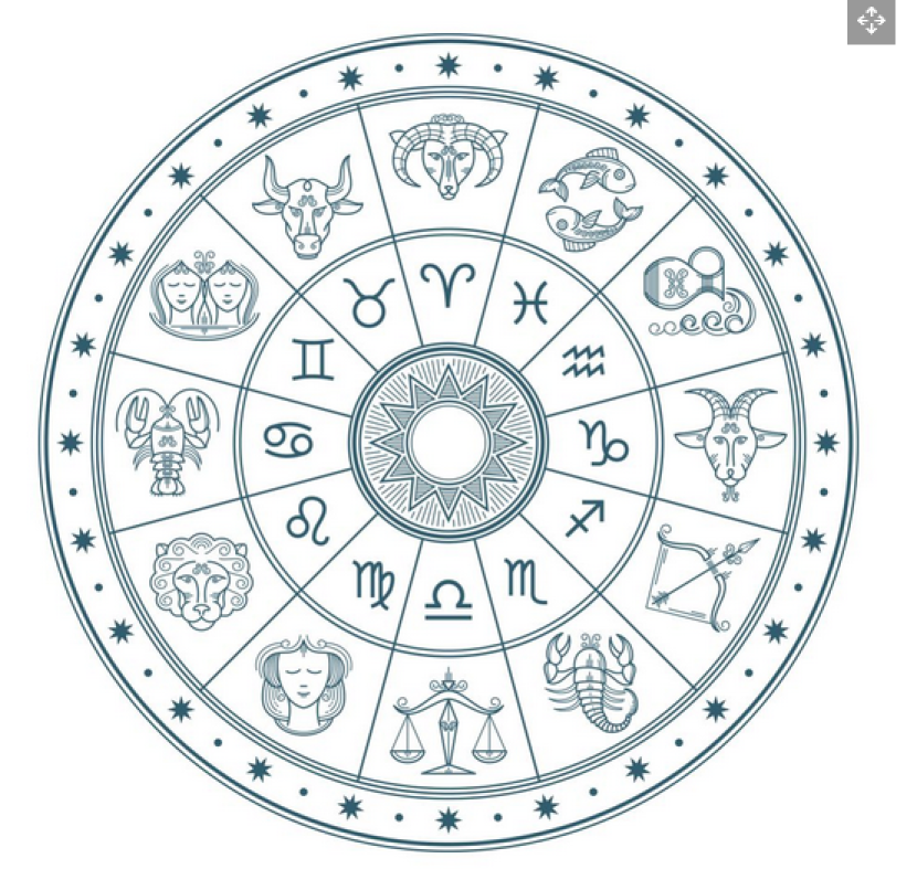 Ilustrasi tanda-tanda zodiak, berpusat di sekitar matahari. Gambar: Getty images/MicrovOne