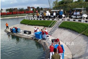 Jokowi Resmikan Kolam Retensi Cieunteung di Kabupaten Bandung