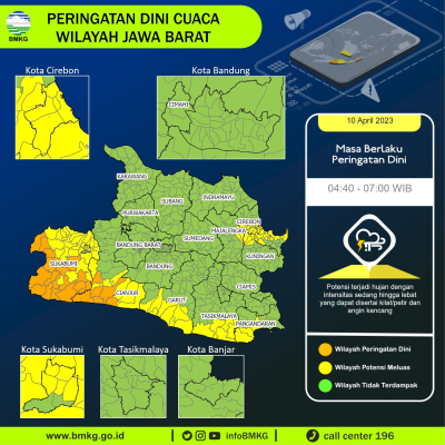 Prakiraan Cuaca Jabar Hari Ini 11 April 2023, Hujan di Bandung, Cirebon, Sumedang