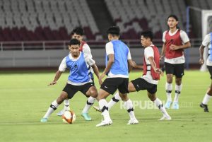 Latihan Timnas Sepak Bola U-22 Jelang Uji Coba Melawan Lebanon