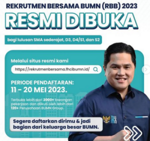 Rekrutmen Bersama BUMN 2023 Resmi Dibuka, Cek Link Pendaftaran dan Jadwal di Sini