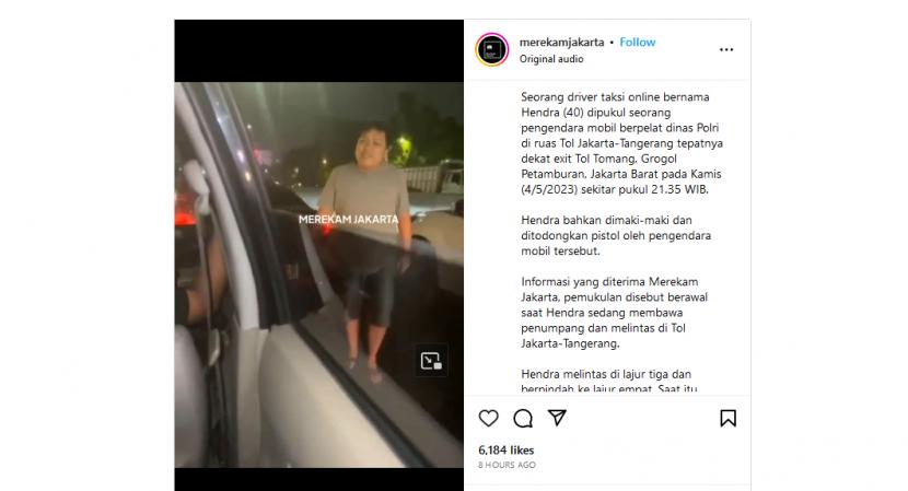 Detik-Detik Aksi Arogan Pengemudi Berpelat Polisi di Tol yang Viral