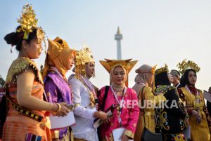 Suasana Upacara Hari Lahir Pancasila di Lapangan Monas