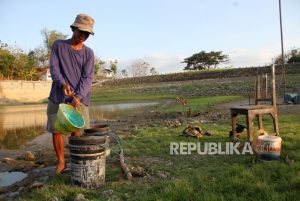 Embung Grojogan di Jombang Mulai Mengering